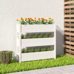 Jardinière Blanc 112x25x104,5 cm Bois massif de pin alsavelo