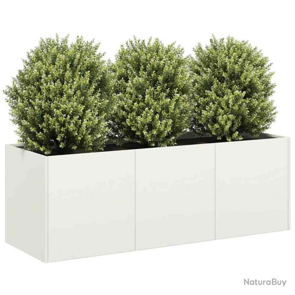 Jardinire blanc 120x40x40 cm acier lamin  froid alsavelo