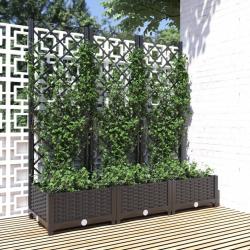 Jardinière avec treillis Noir 120x40x121,5 cm PP alsavelo