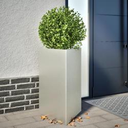 Jardinières 2 pcs triangulaire 50x43x75 cm acier inoxydable alsavelo