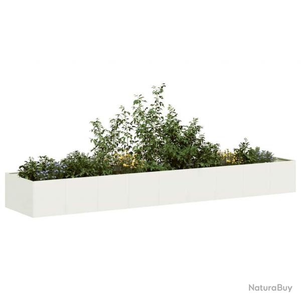 Jardinire blanc 360x80x40 cm acier alsavelo
