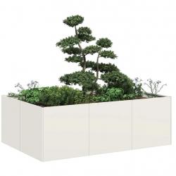 Jardinière blanc 120x80x40 cm acier alsavelo