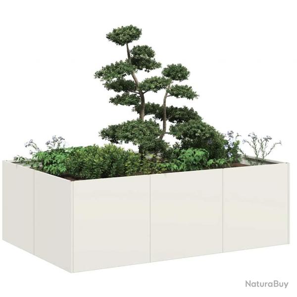 Jardinire blanc 120x80x40 cm acier alsavelo