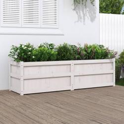 Jardinière blanc 180x50x50 cm bois de pin massif alsavelo