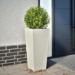 Jardinière blanc 35x35x75 cm acier alsavelo