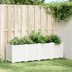 Jardinière blanc 160x40x53 cm polypropylène alsavelo