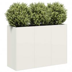 Jardinière blanc 120x40x80 cm acier laminé à froid alsavelo