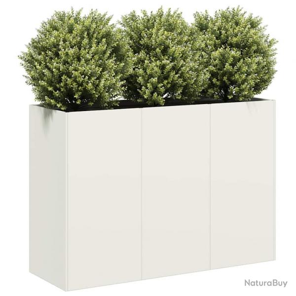 Jardinire blanc 120x40x80 cm acier lamin  froid alsavelo