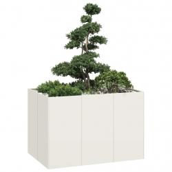Jardinière blanc 120x80x40 cm acier alsavelo
