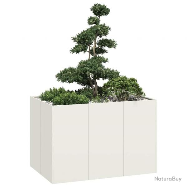 Jardinire blanc 120x80x40 cm acier alsavelo