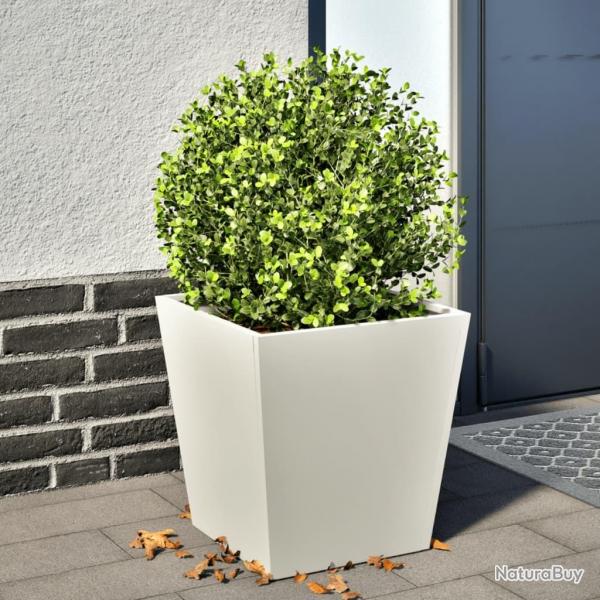 Jardinire blanc 40x40x40 cm acier alsavelo