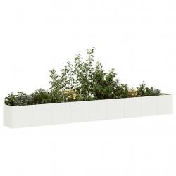 Jardinière blanc 360x40x40 cm acier laminé à froid alsavelo