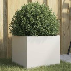 Jardinière blanc 32x30x29 cm acier alsavelo