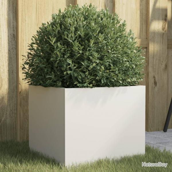 Jardinire blanc 32x30x29 cm acier alsavelo