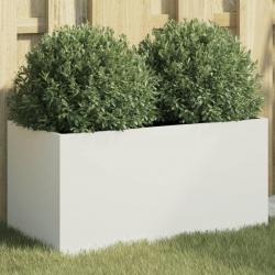 Jardinière blanc 62x30x29 cm acier alsavelo