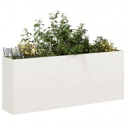 Jardinière blanc 200x40x80 cm acier laminé à froid alsavelo