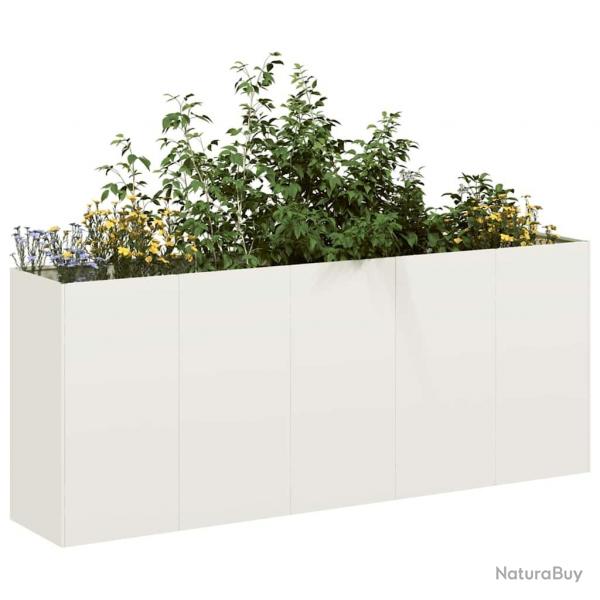 Jardinire blanc 200x40x80 cm acier lamin  froid alsavelo
