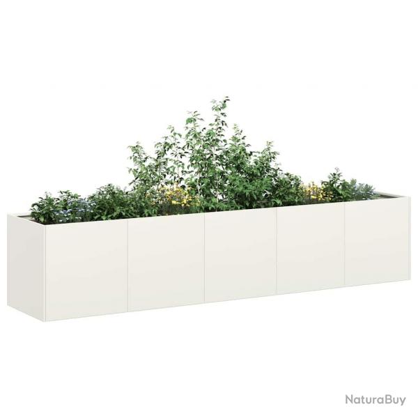 Jardinire blanc 200x40x40 cm acier lamin  froid alsavelo