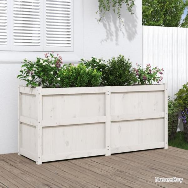 Jardinire blanc 150x50x70 cm bois de pin massif