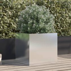 Jardinière argenté 49x47x46 cm acier inoxydable alsavelo