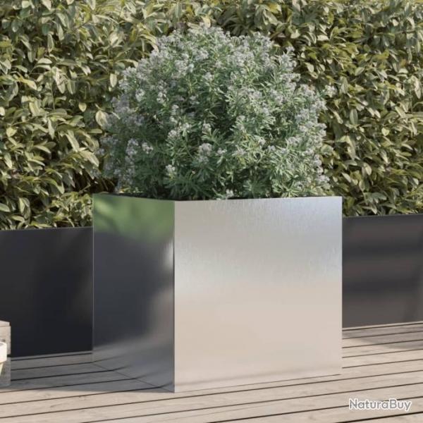 Jardinire argent 49x47x46 cm acier inoxydable