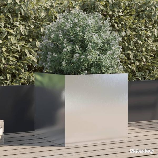 Jardinire argent 49x47x46 cm acier inoxydable alsavelo
