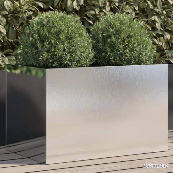 Jardinire argent 62x40x39 cm acier inoxydable