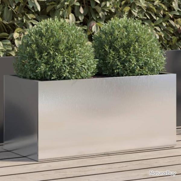 Jardinire argent 62x30x29 cm acier inoxydable