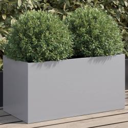 Jardinière argenté 62x30x29 cm acier galvanisé alsavelo