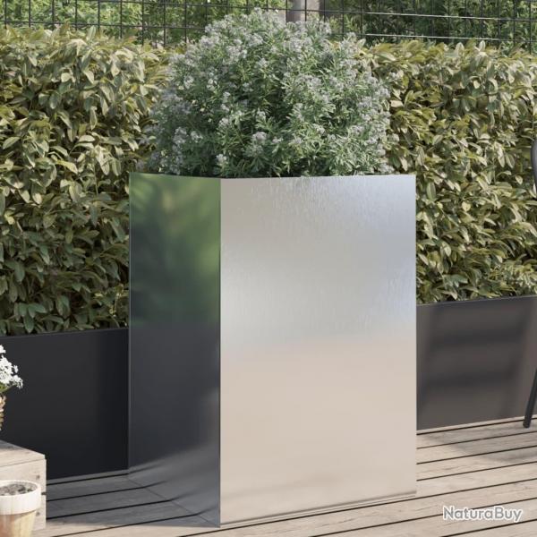 Jardinire argent 52x48x75 cm acier inoxydable alsavelo