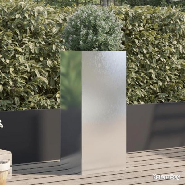 Jardinire argent 32x29x75 cm acier inoxydable