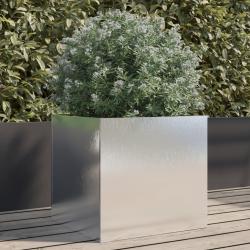 Jardinière argenté 42x40x39 cm acier inoxydable alsavelo