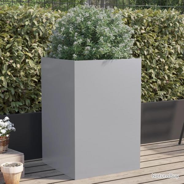 Jardinire argent 52x48x75 cm acier galvanis alsavelo