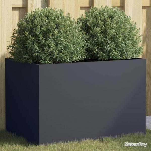 Jardinire anthracite 62x40x39 cm acier alsavelo
