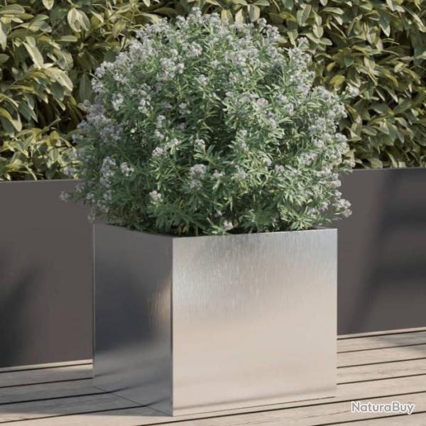 Jardinire argent 32x30x29 cm acier inoxydable