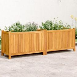 Jardinière avec doublure 153x38,5x50 cm bois massif d'acacia alsavelo