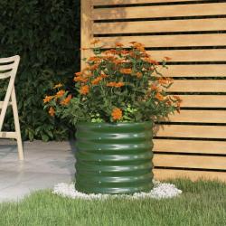 Jardinière de jardin Acier enduit de poudre 40x40x36 cm Vert alsavelo