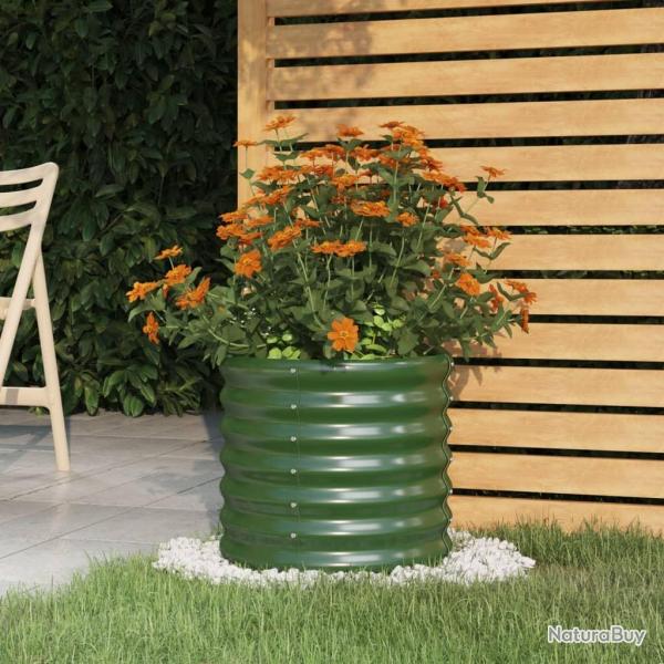 Jardinire de jardin Acier enduit de poudre 40x40x36 cm Vert alsavelo