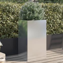Jardinière argenté 42x38x75 cm acier inoxydable alsavelo