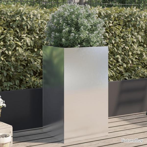 Jardinire argent 42x38x75 cm acier inoxydable alsavelo