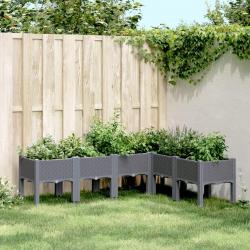 Jardinière avec pieds bleu gris 160x120x42 cm PP alsavelo