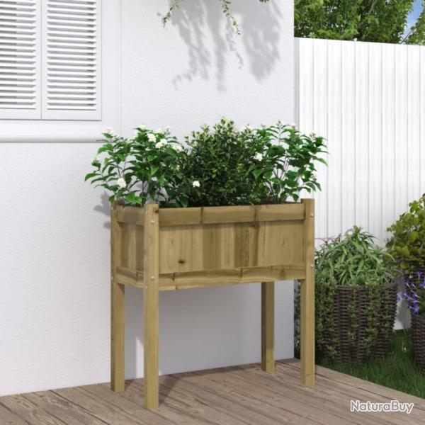 Jardinire avec pieds 70x31x70 cm bois de pin imprgn