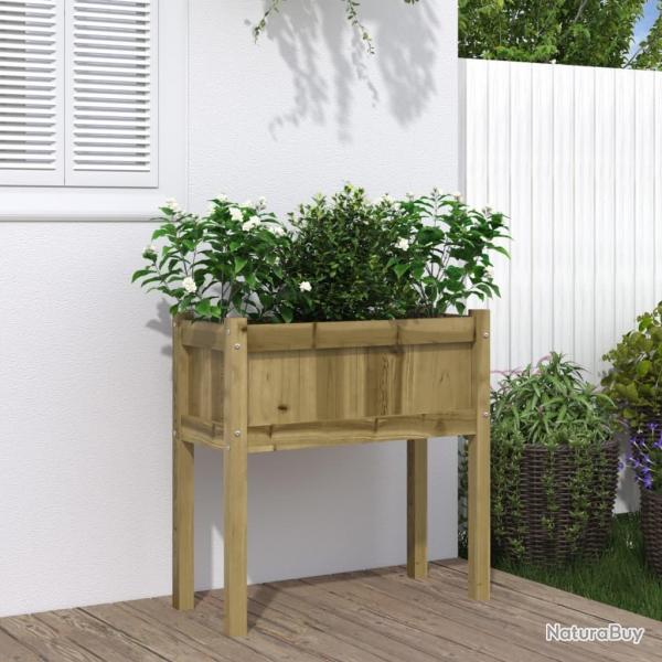 Jardinire avec pieds 70x31x70 cm bois de pin imprgn alsavelo