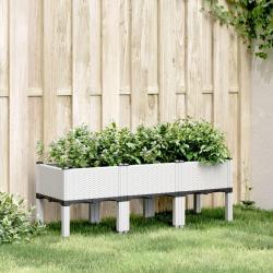 Jardinière avec pieds blanc 120x40x42 cm PP alsavelo
