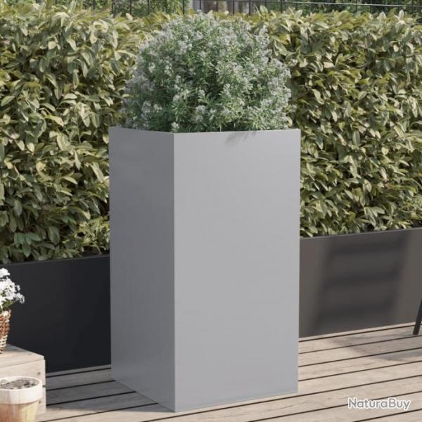 Jardinire argent 42x38x75 cm acier galvanis