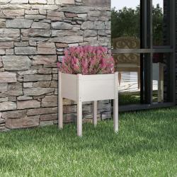 Jardinière Blanc 50x50x70 cm Bois de pin massif alsavelo