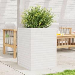 Jardinière blanc 50x50x68,5 cm bois de pin massif alsavelo