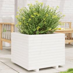 Jardinière blanc 60x60x49,5 cm bois de pin massif alsavelo
