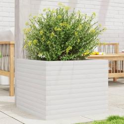 Jardinière blanc 60x60x45,5 cm bois de pin massif alsavelo