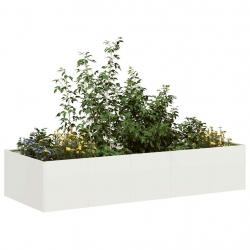 Jardinière blanc 200x80x40 cm acier alsavelo